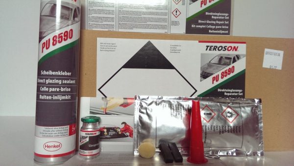 Kit pembaikan untuk gluing kaca