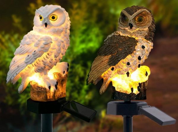 Lampes de jardin en forme de hibou