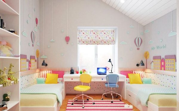 Children's room with bright decoration