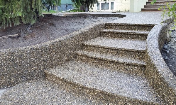 Exposed concrete staircase