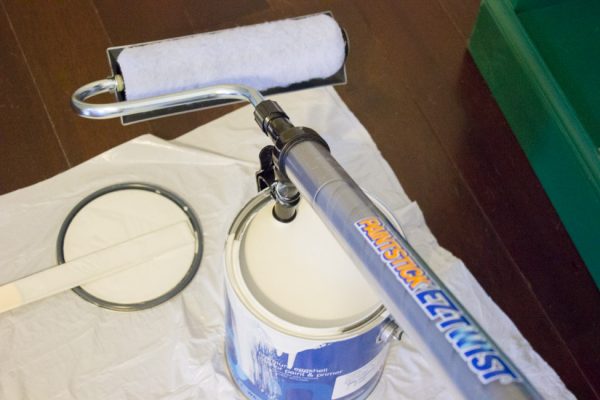 Paint roller with piston paint system