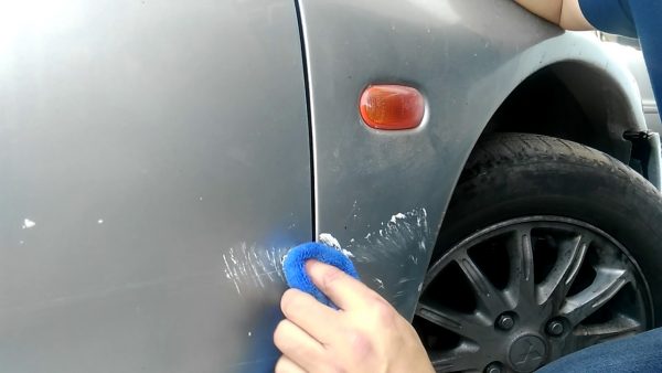 Self-repairing scratches on a car