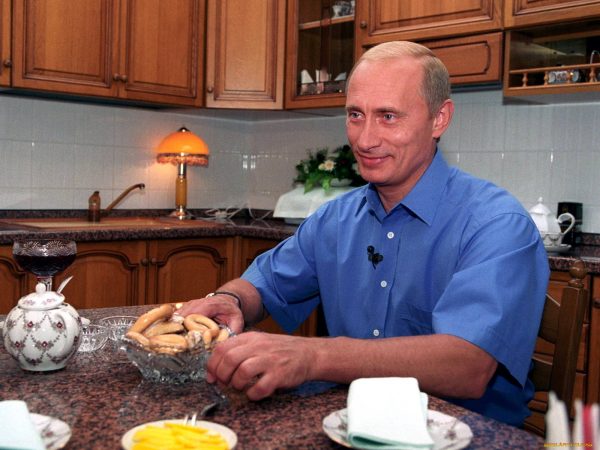 Vladimir Putin in his apartment in St. Petersburg