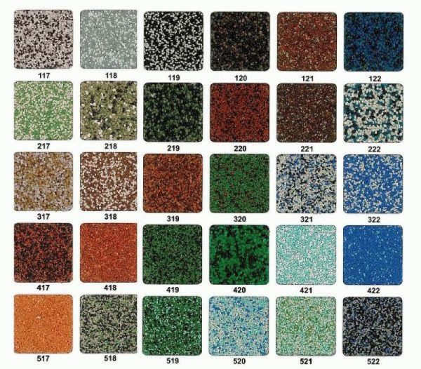 Mosaic plaster color palette