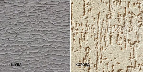 Decorative plaster coat and bark beetle texture