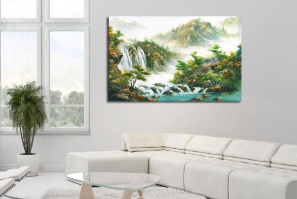 Peinture sur toile à l'intérieur - cascades