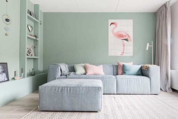 Pastel-colored interior