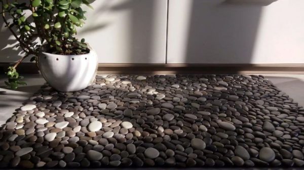 Stone flooring in the bedroom