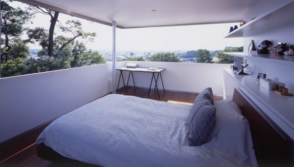 Imitation of panoramic windows in the bedroom