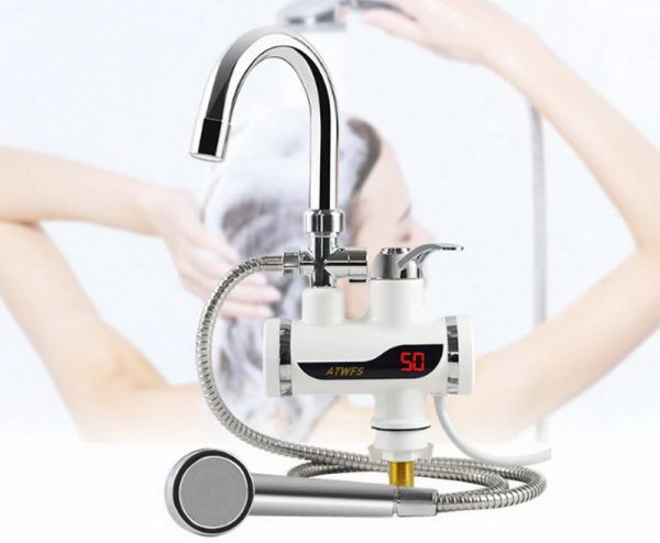 Water faucet with digital display and shower