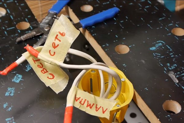 Marking electrical wiring using masking tape