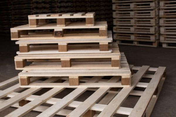 Warehouse wooden euro pallets