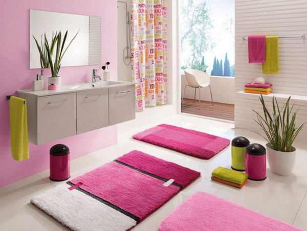 Bath mats and towels