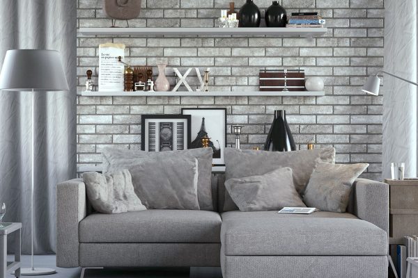 Brick wall gray finish