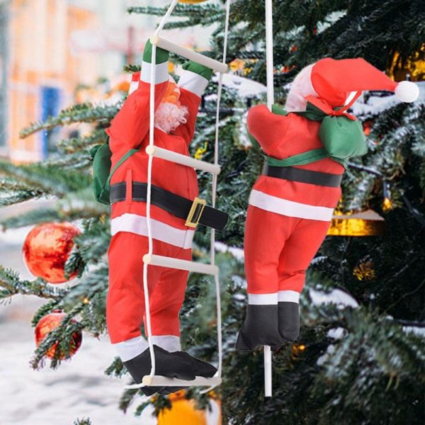 Santa Claus Climbing Stairs Christmas Pendant