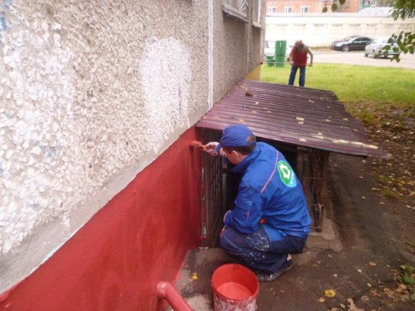 Painting the basement of the house