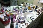 Excess items in the bathroom