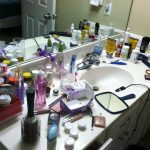 Excess items in the bathroom