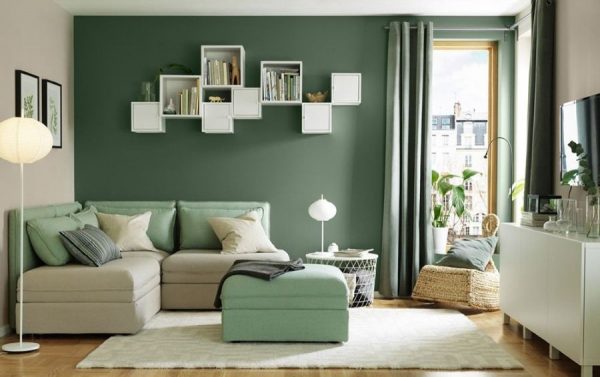 Couleurs gris-vert à l'intérieur