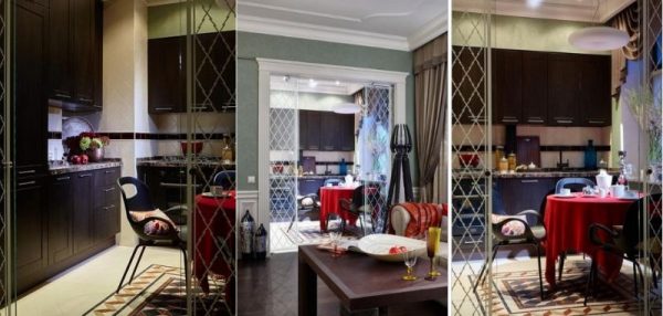 Kitchen interior in the apartment of Pankratov