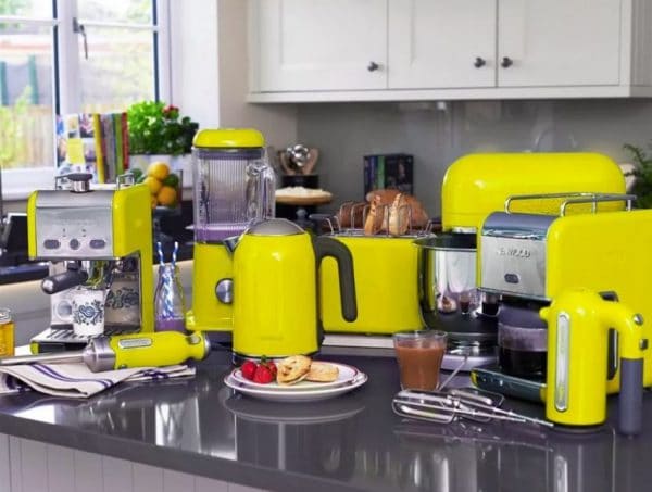 Pile of household appliances in the kitchen