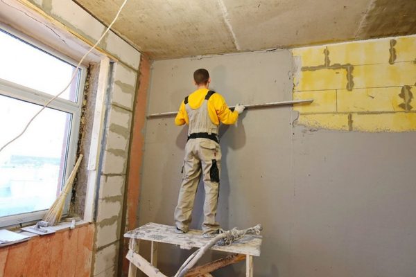 Stucco walls indoors